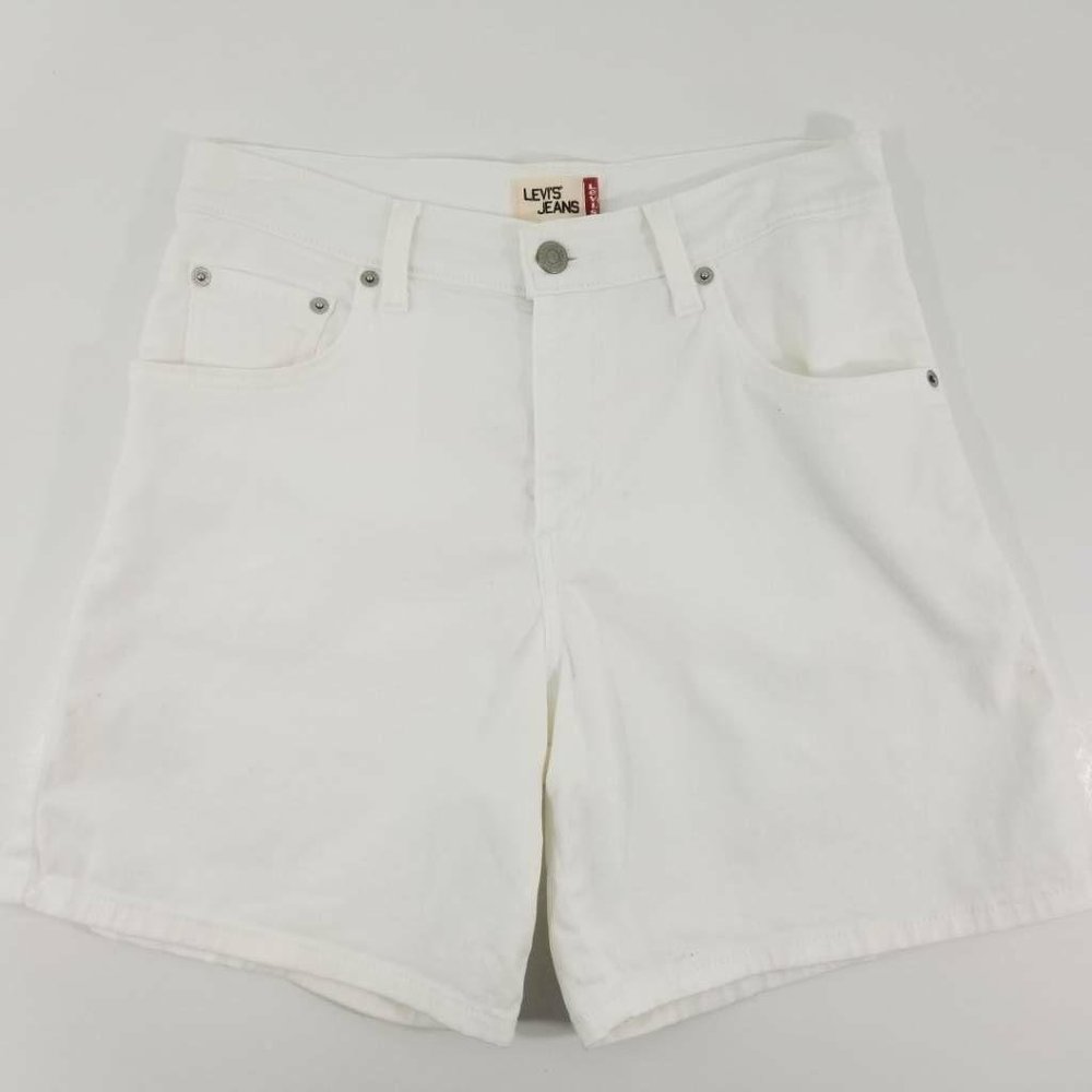 Levis Womens Red Tabs Denim Jean Shorts White 6